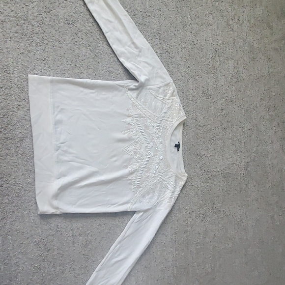 Express Size Small embellished ivory/white sweater - Picture 1 of 3